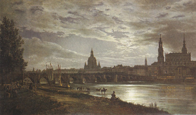 Johan Christian Dahl View of Dresden in Full Moonlight (mk22)